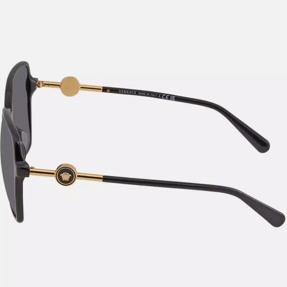 Versace Dark Grey Square Ladies Sunglasses